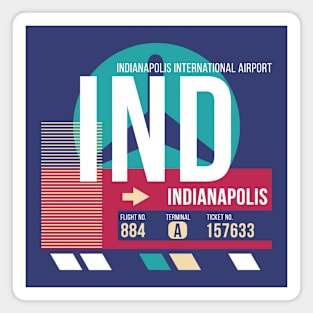 Indianapolis, Indiana (IND) Airport Code Baggage Tag Magnet